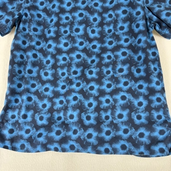 Abound Shirt Button Up Shirt Men's Size M Blue - Black Print Floral Art - Picture 8 of 11